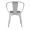 Emma and Oliver Alva Metal Indoor-Outdoor Stacking Chair with Vertical Slat Back, Arms and All-Weather Polystyrene Seat